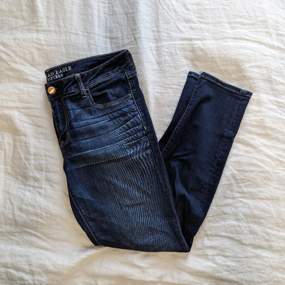 American Eagle - Super Low Rise Jegging - 14 - Dark Wash